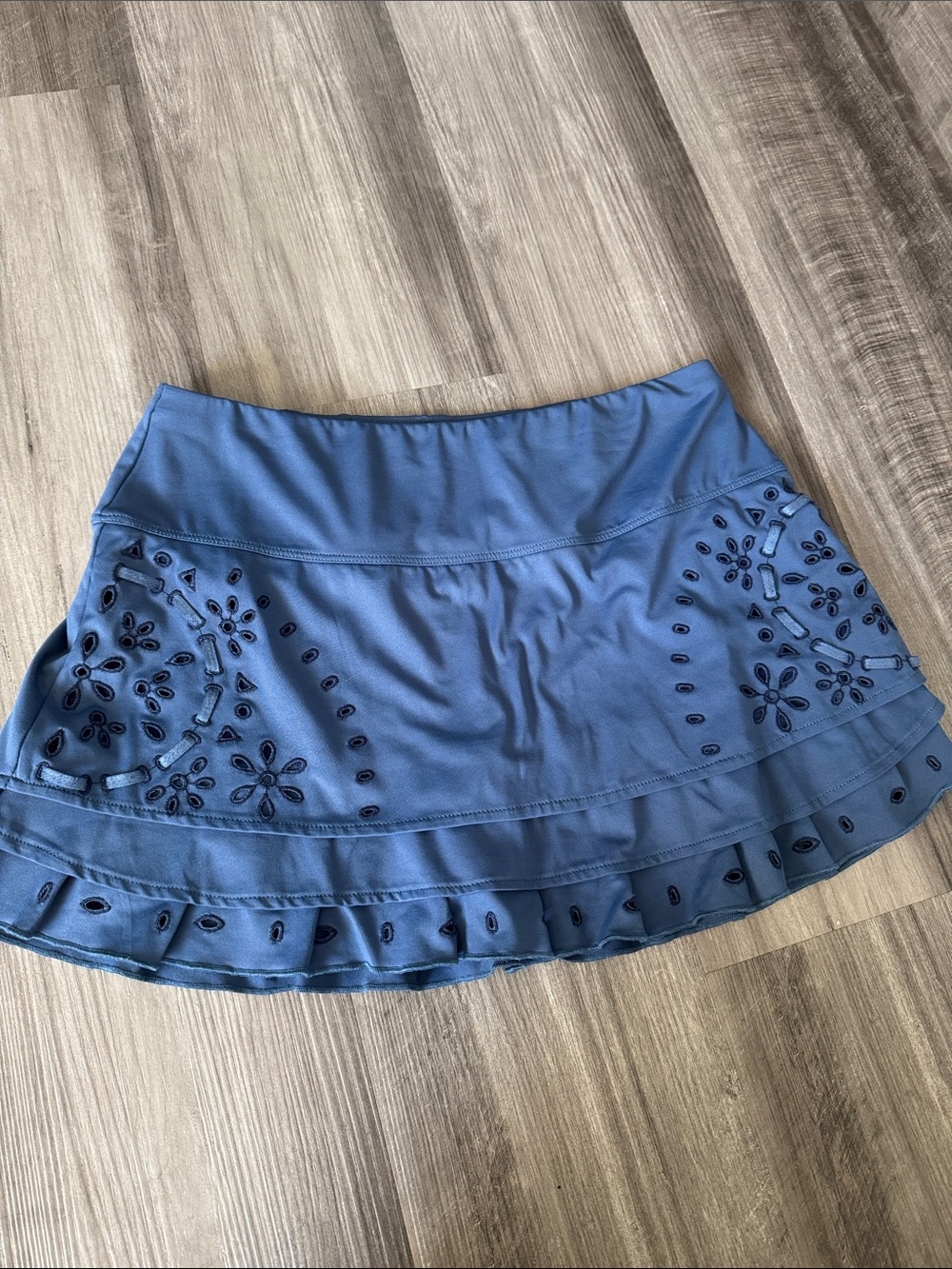 Lucky in Love small 4-6 blue skirt tiered laser cut women’s tennis athletic